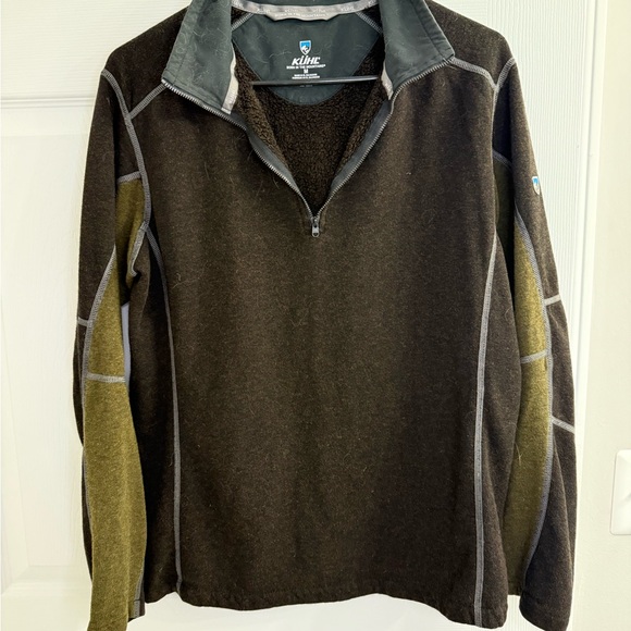 Brown and Green Zip Up Sweater - Picture 1 of 4